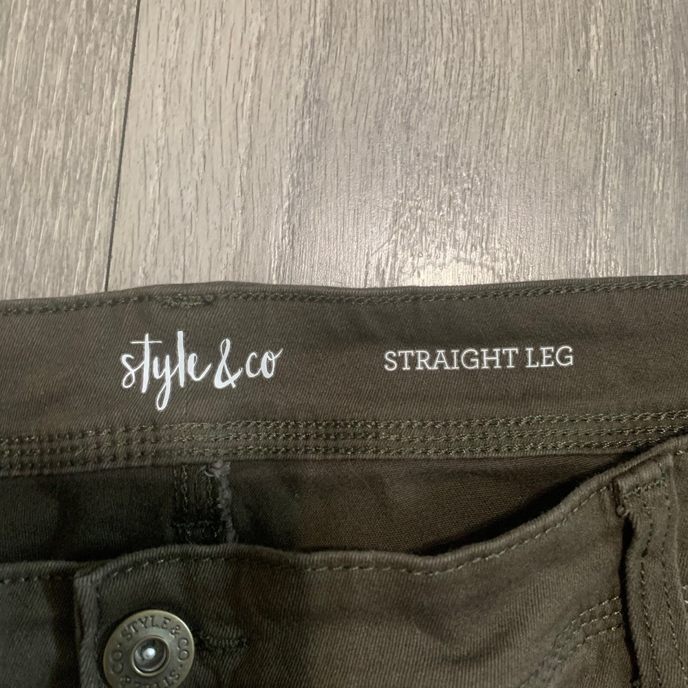 Style Co Straight‎ Leg Pants Olive Green Mens Size 20W Casual Khaki Trousers - Picture 8 of 12